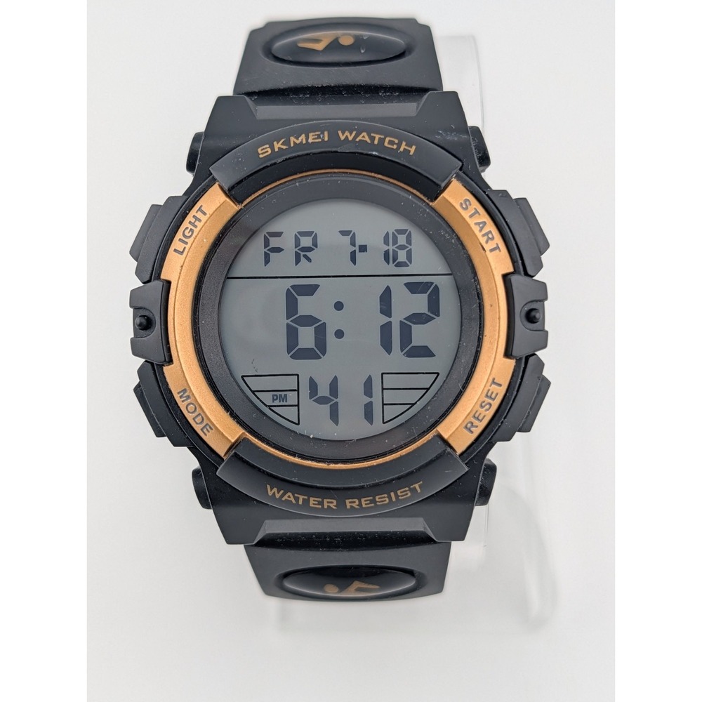 SKMEI 1266 Men's Digital Sport Watch Red Backlight Black Band- New Battery